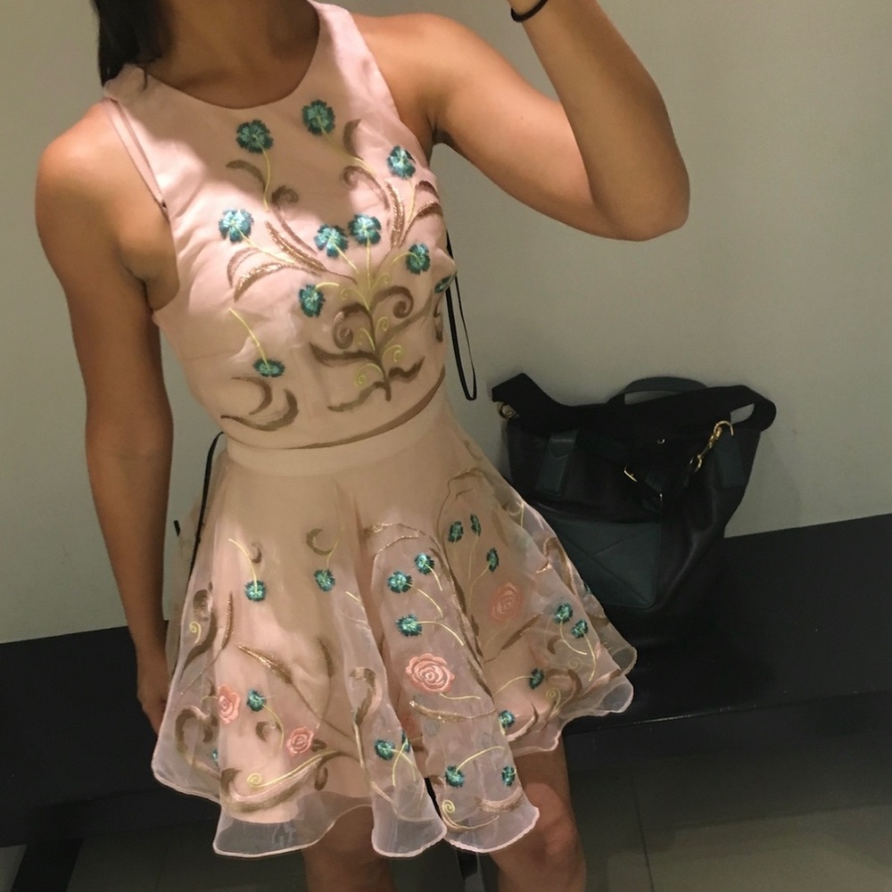 Light pink mini a line dress